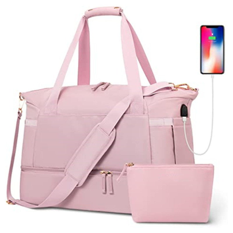 Dry/Wet Separation Duffel Bag - Pink