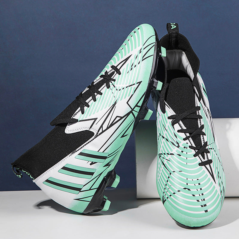Teen Competition Training Soccer Shoes - Blue Pink Spike