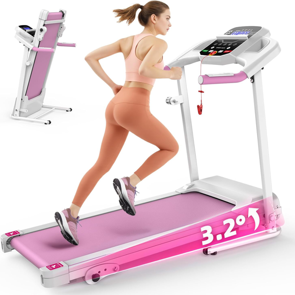 Compact Folding Treadmill, 2.5HP Quiet Motor - 1style