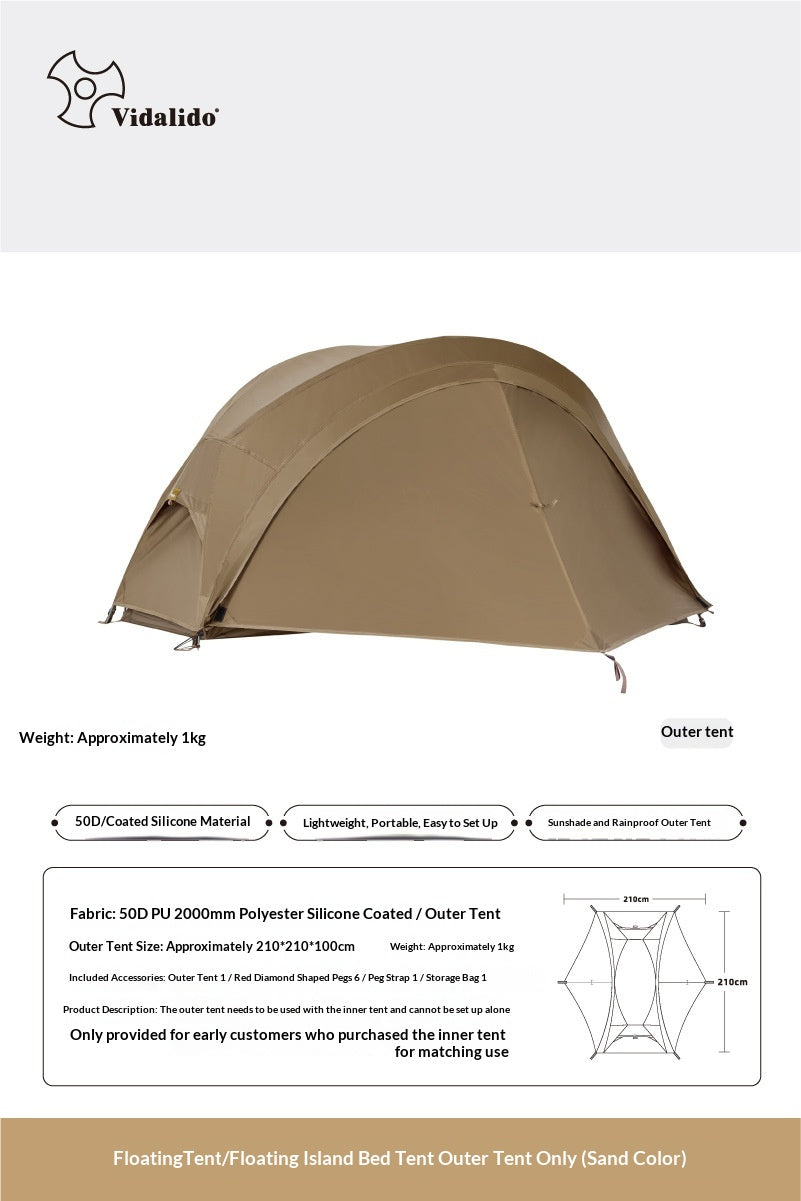 Portable Lightweight Camping Tent - Khaki