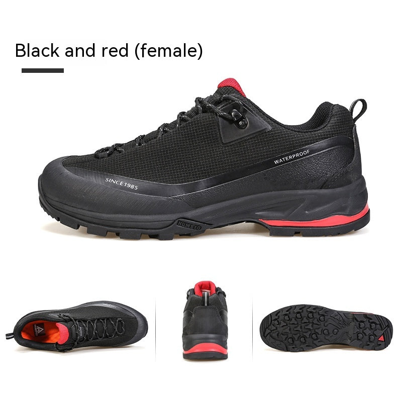 Low-Top Mountain Climbing Boots - Black Red Women