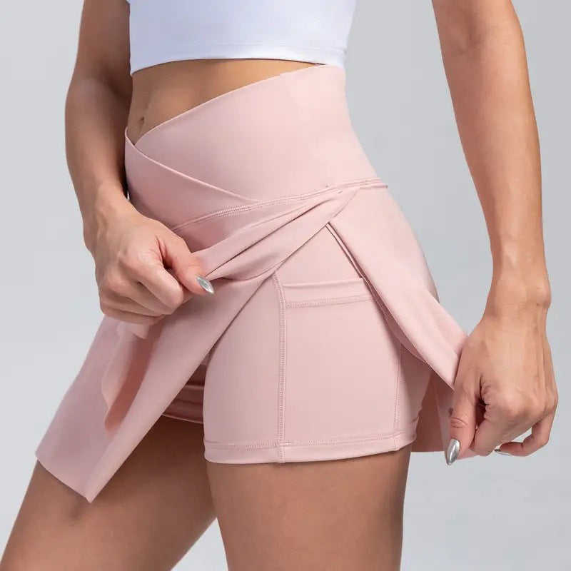 Flared Pleated Tennis Mini Skirt - Pink