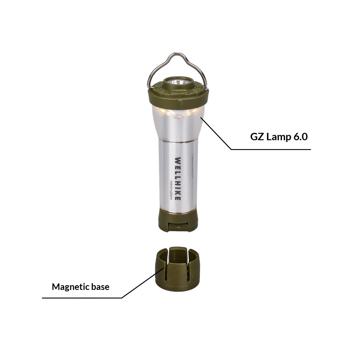 Outdoor Camping Flashlight with Incandescent Bulb - New GZ Lamp Green