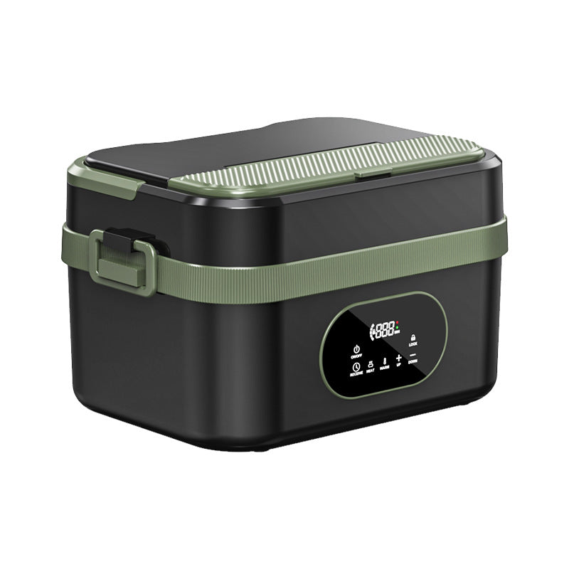 Self-Heating Insulated Lunch Box - Black And Green