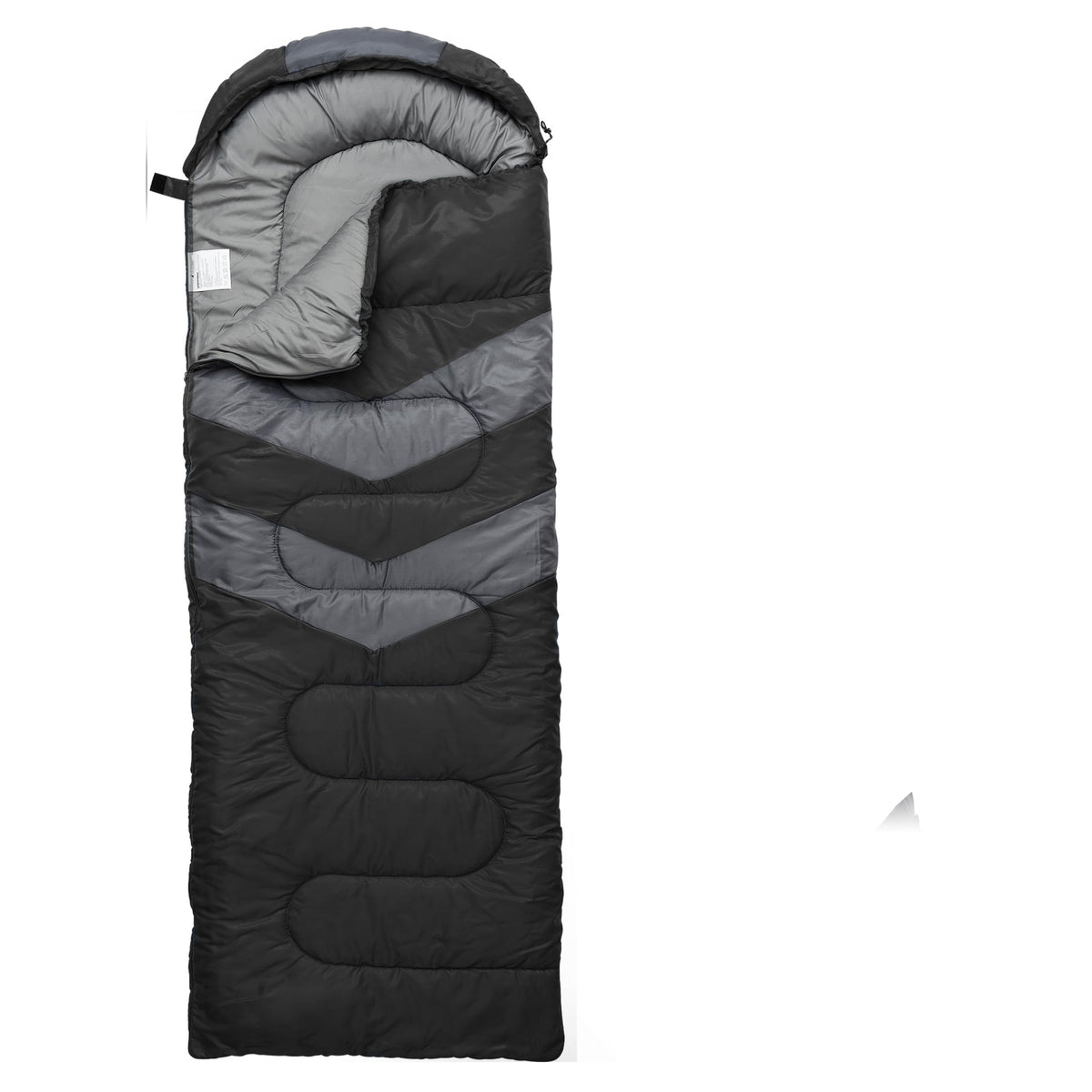 Envelope-Style Hooded Sleeping Bag - Black
