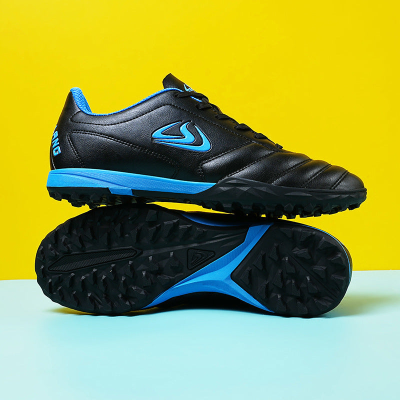 Outdoor Sports Turf Soccer Shoes - Black And Blue Broken Nails