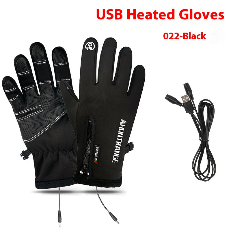 USB Electric Heating Winter Gloves - 022 Black