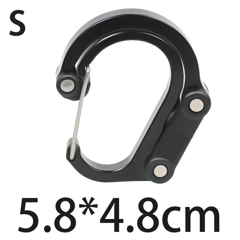 D-Type Mountain Climbing Carabiner Buckle - Black