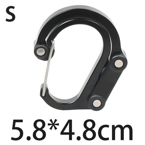 D-Type Mountain Climbing Carabiner Buckle - Black