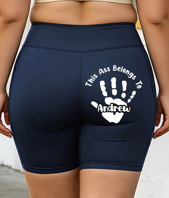 Plus-Size Yoga Shorts - Navy Blue