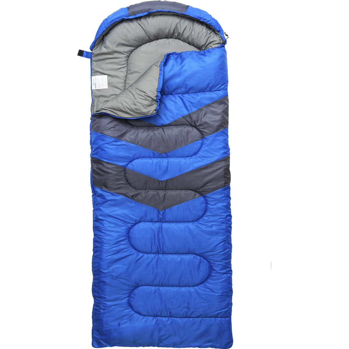 Envelope-Style Hooded Sleeping Bag - Blue