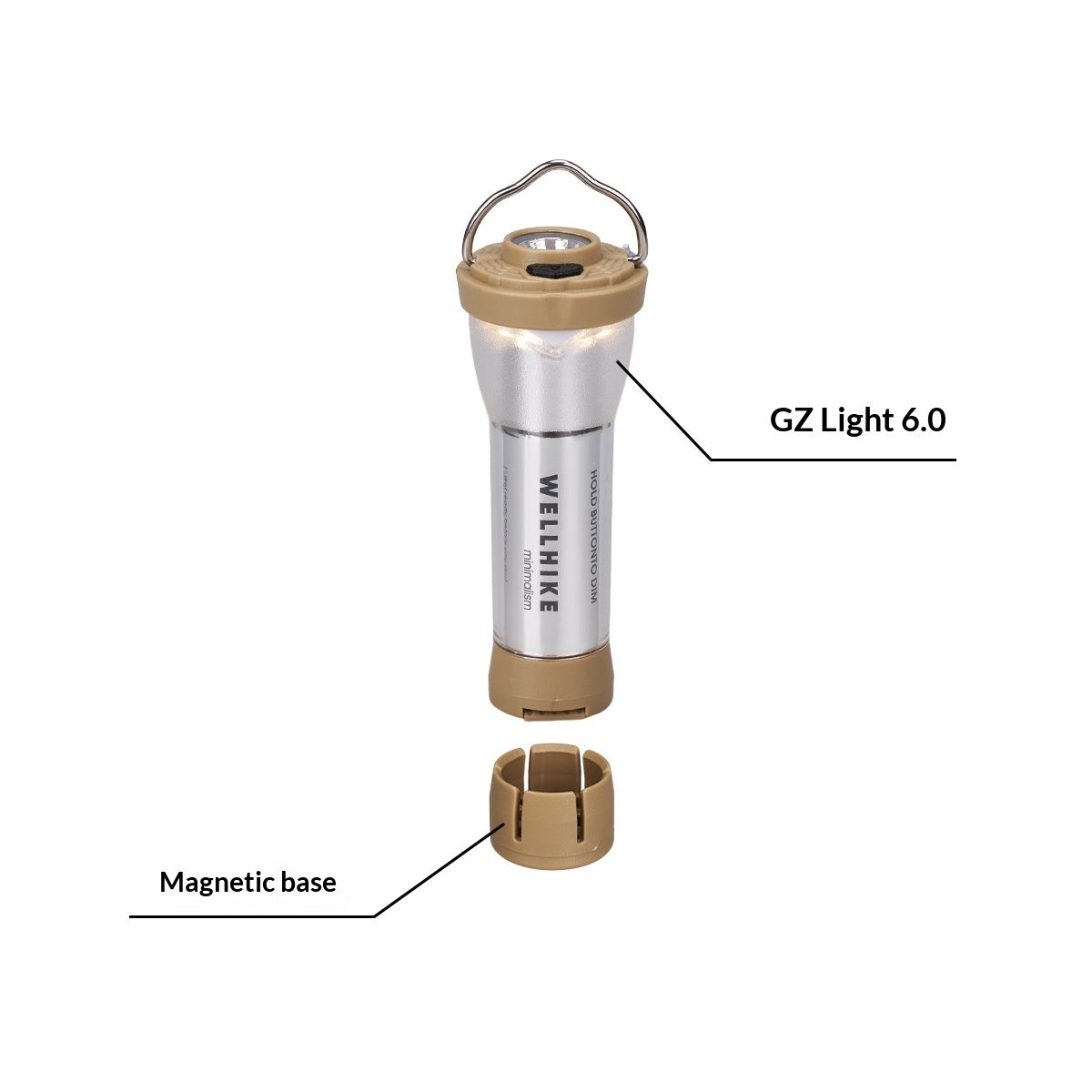 Outdoor Camping Flashlight with Incandescent Bulb - New GZ Lamp Khaki
