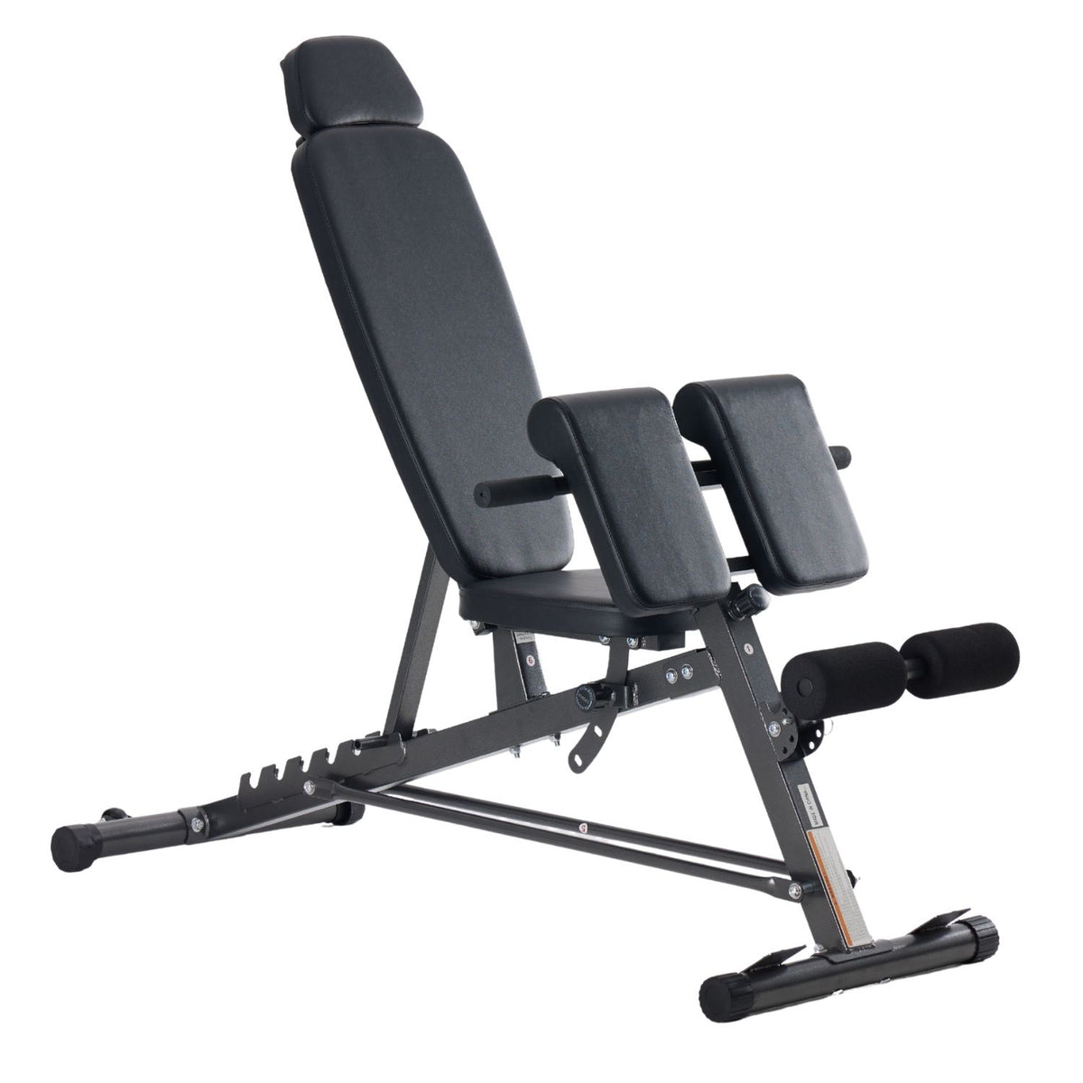 FID Adjustable Workout Bench with Roman Chair - Black