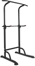 Height-Adjustable Power Tower Dip Station - Black