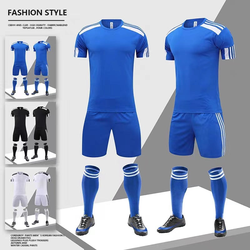 Breathable Slim-Fit Soccer Uniform Suit - Blue