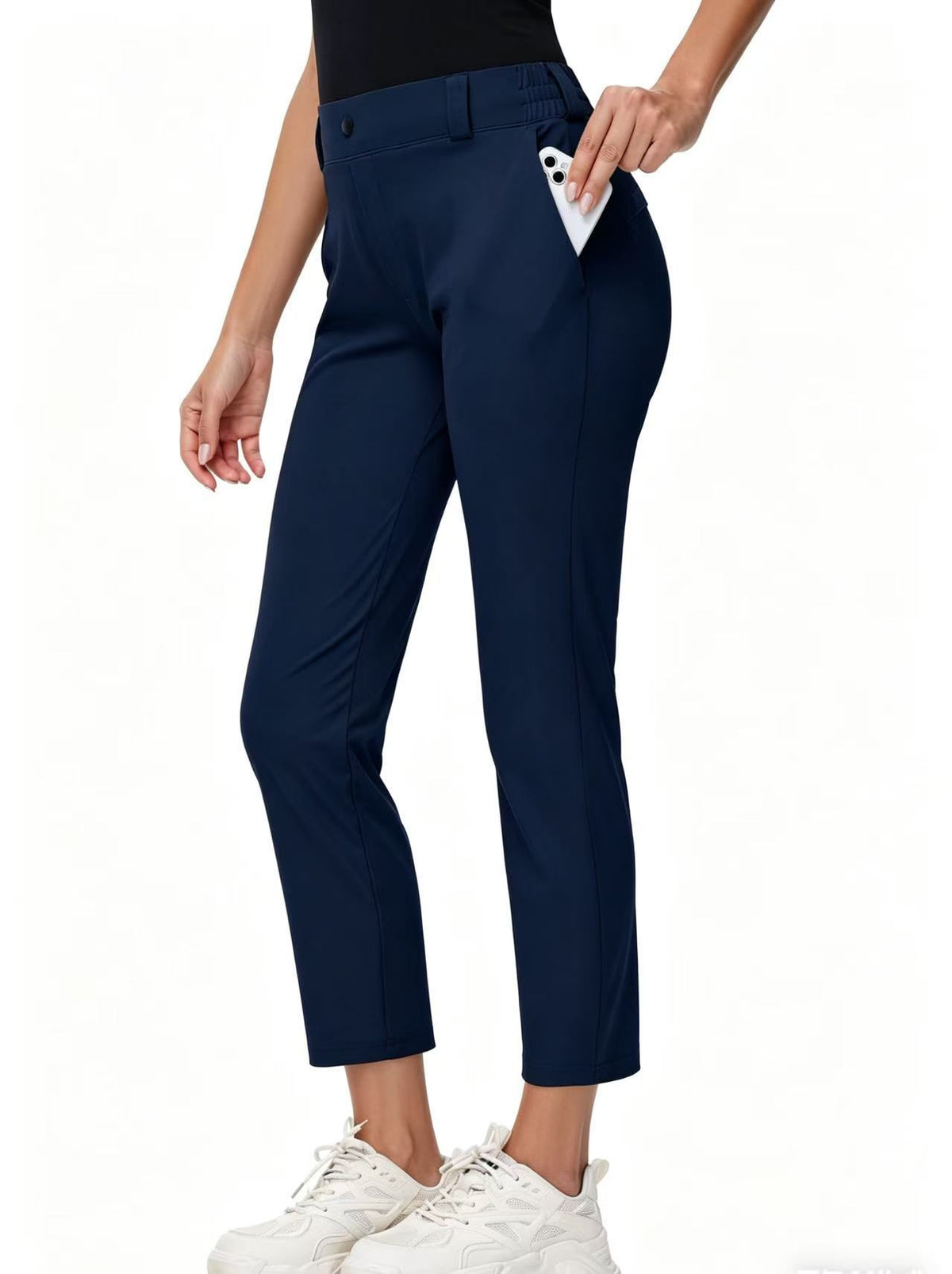 Women's Ankle-Length Golf Pants - Navy Blue
