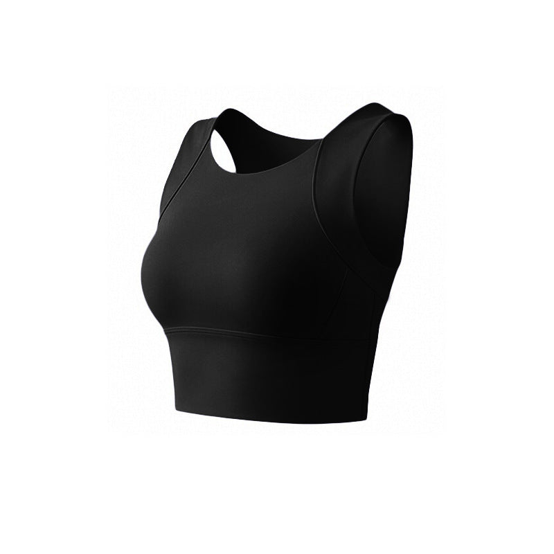 High-Impact Sports Tank With Wide Straps - Black