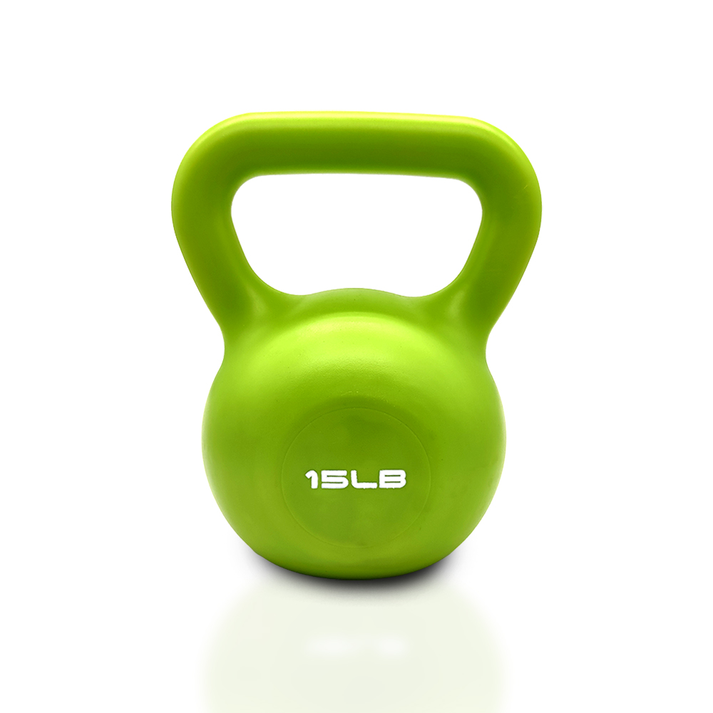 15lbs Vinyl-Coated Kettlebell - Green
