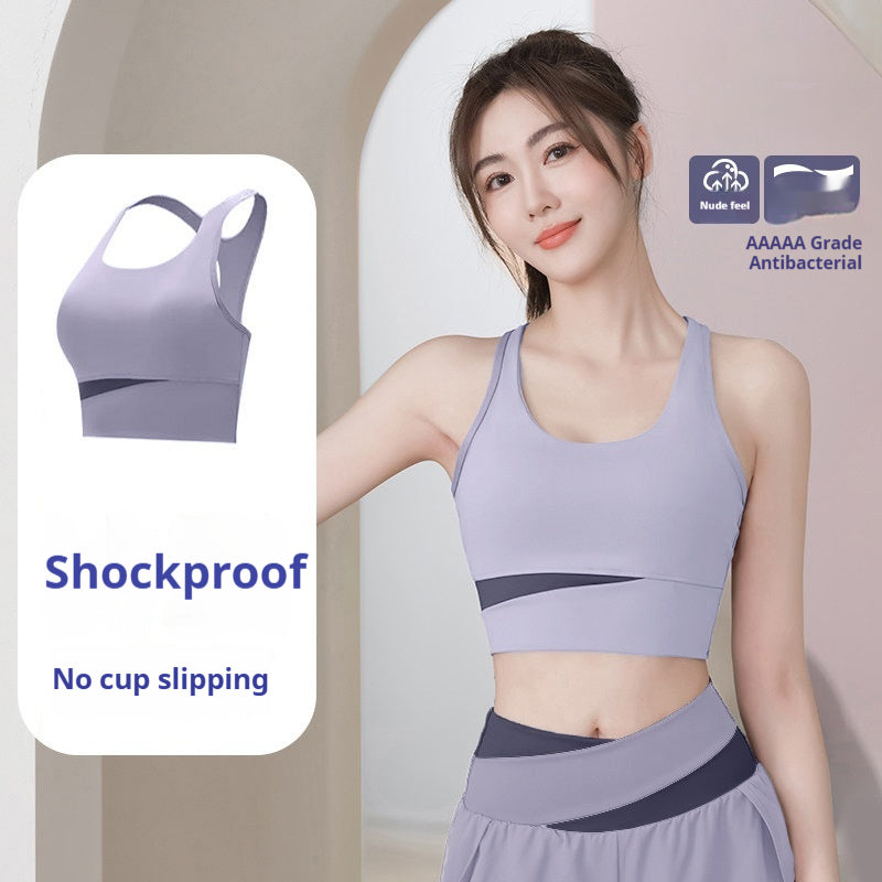 Sports Bra & High-Waisted Shorts Set - Bra Taro Purple