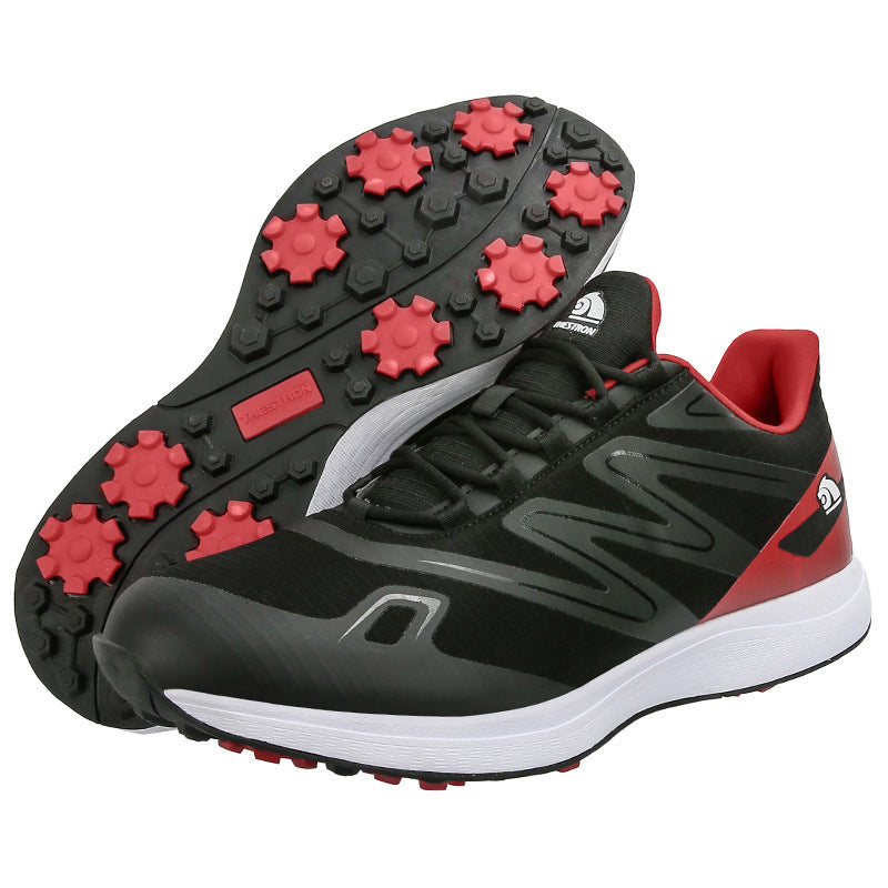 Men's Breathable Golf Shoes - Black And Red