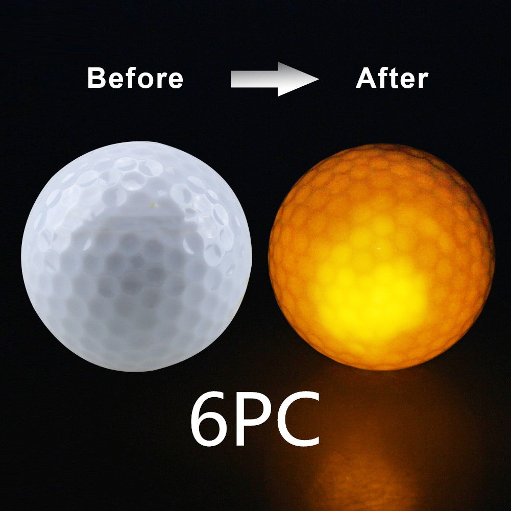 Waterproof LED Light-Up Golf Balls - 6PC Yellow