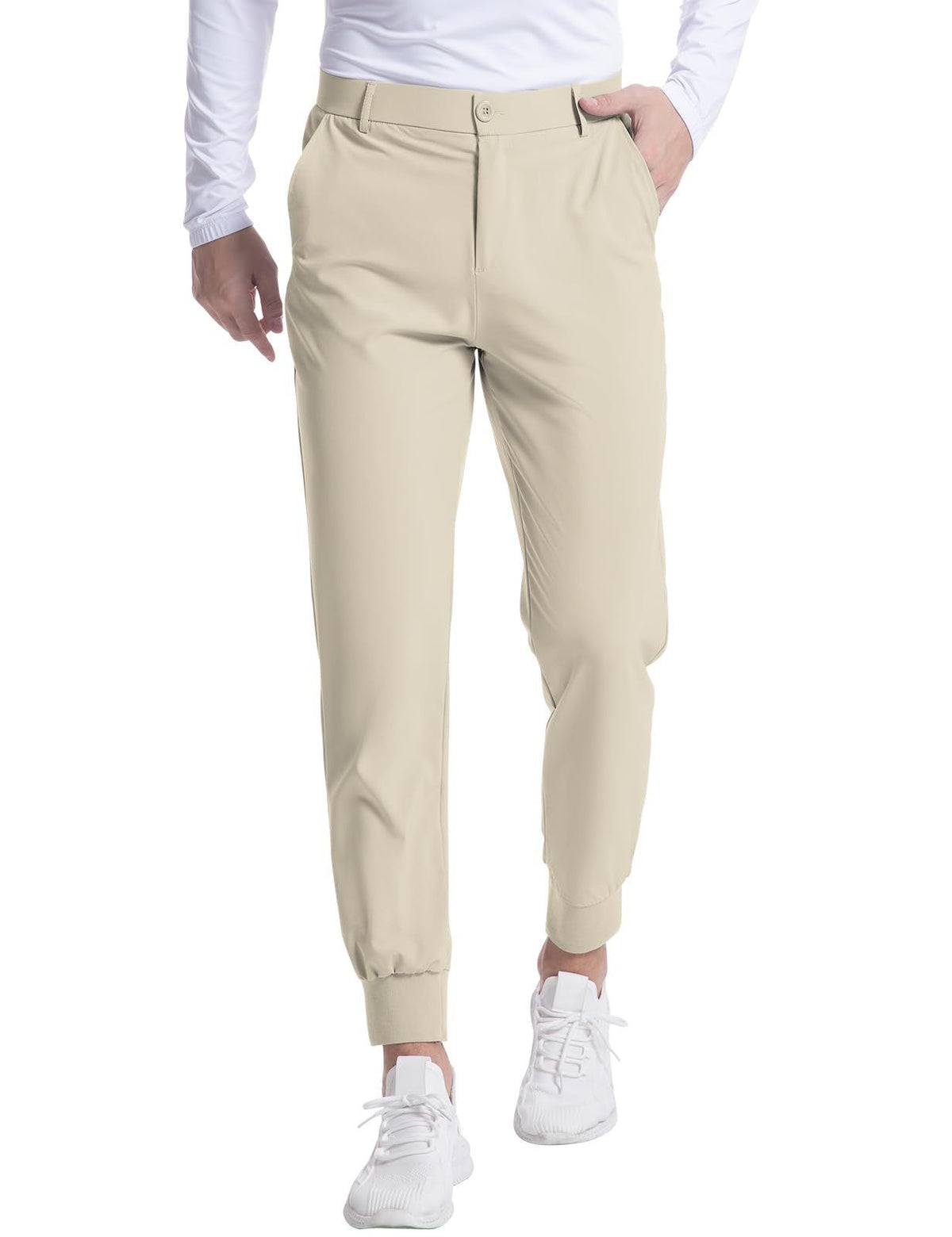 Men's Elastic Golf Jogger Pants - Offwhite