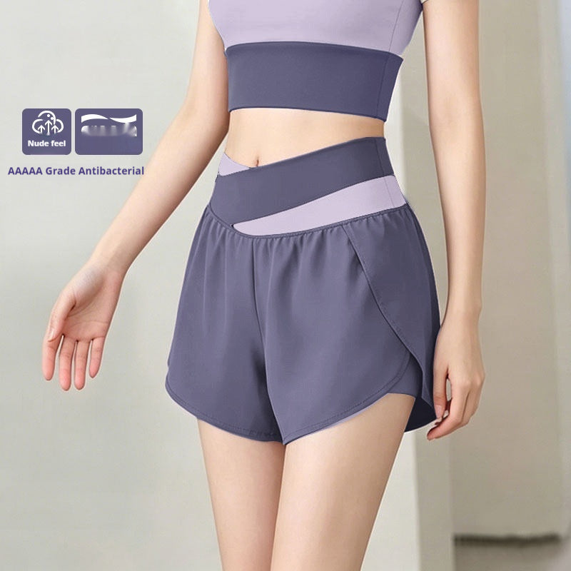 Sports Bra & High-Waisted Shorts Set - Shorts Wisteria Purple