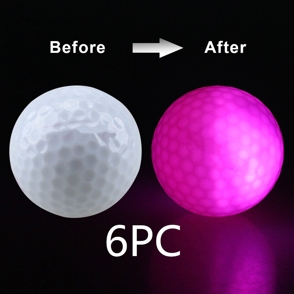 Waterproof LED Light-Up Golf Balls - 6PC Pink