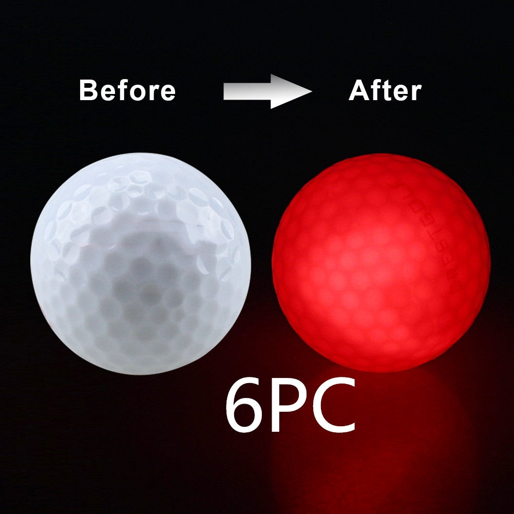 Waterproof LED Light-Up Golf Balls - 6PC Red