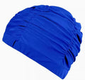Swimming Hat Women's For Long Hair Comfortable Fabric Swimming - Blue