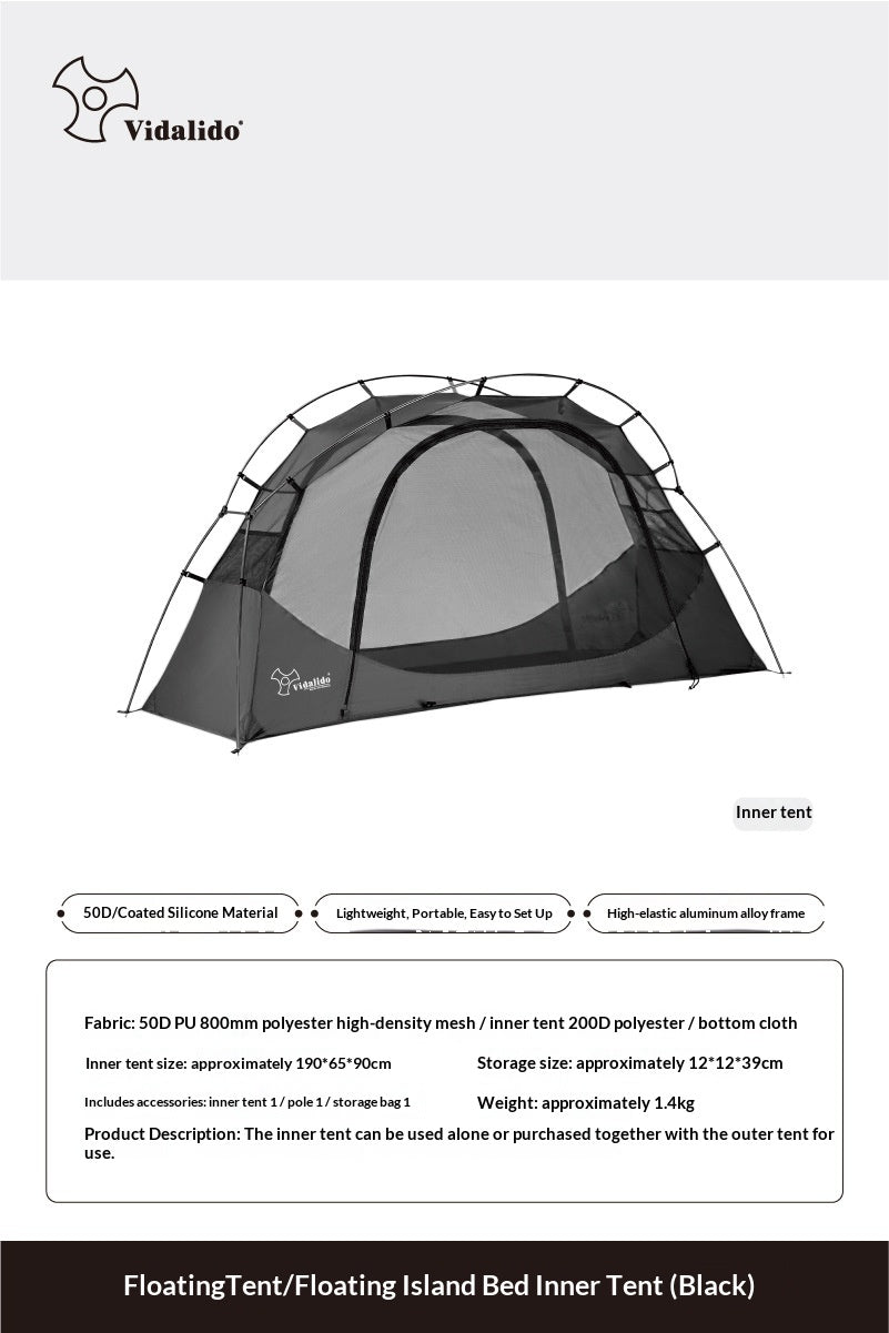 Portable Lightweight Camping Tent - Black