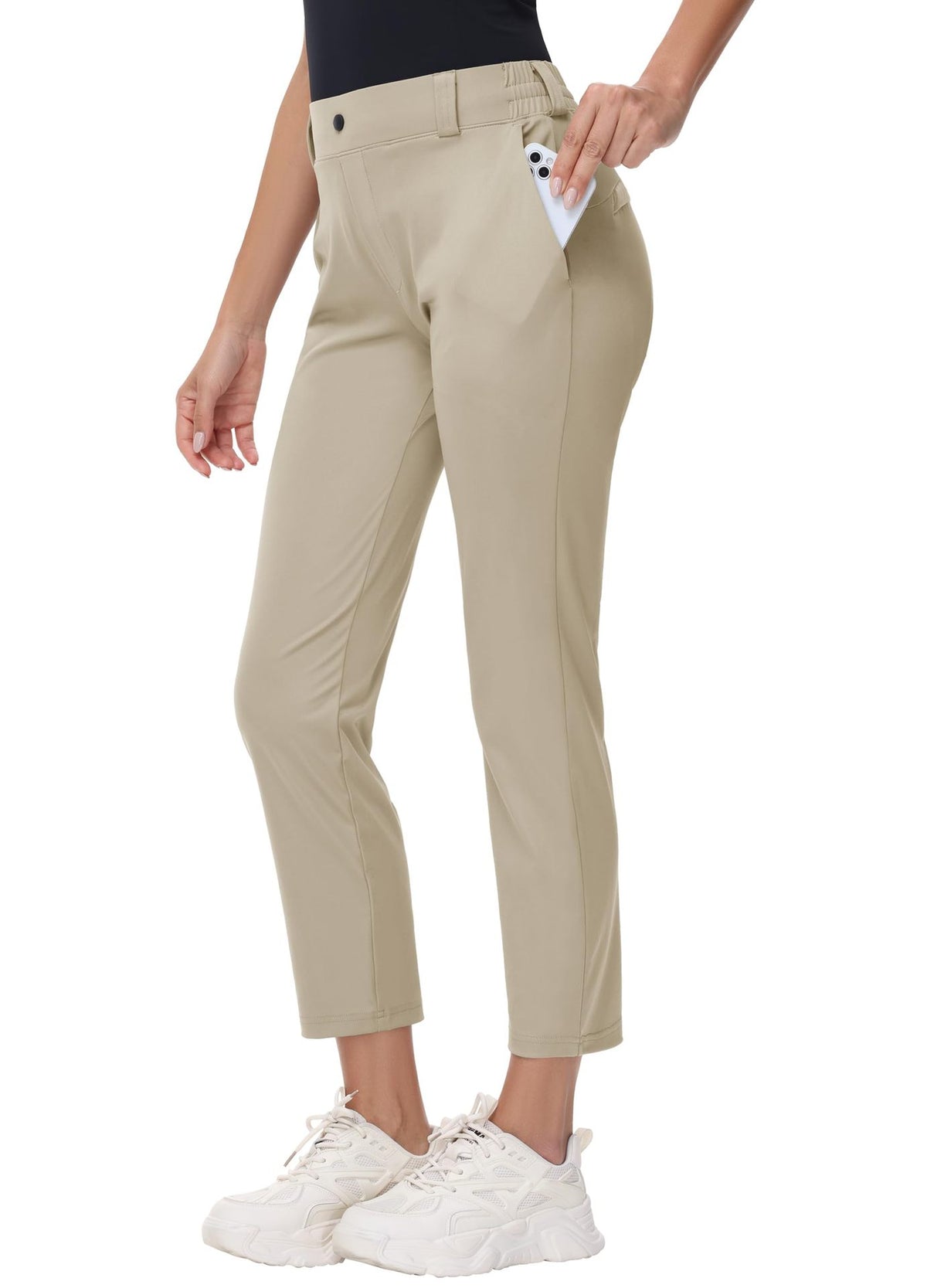 Women's Ankle-Length Golf Pants - Khaki