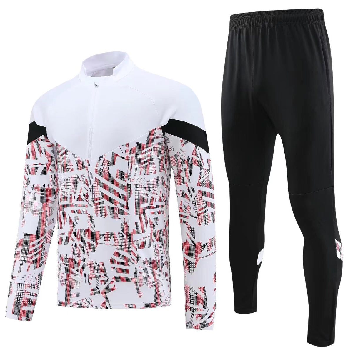 Half-Pull Soccer Training Outfit - White