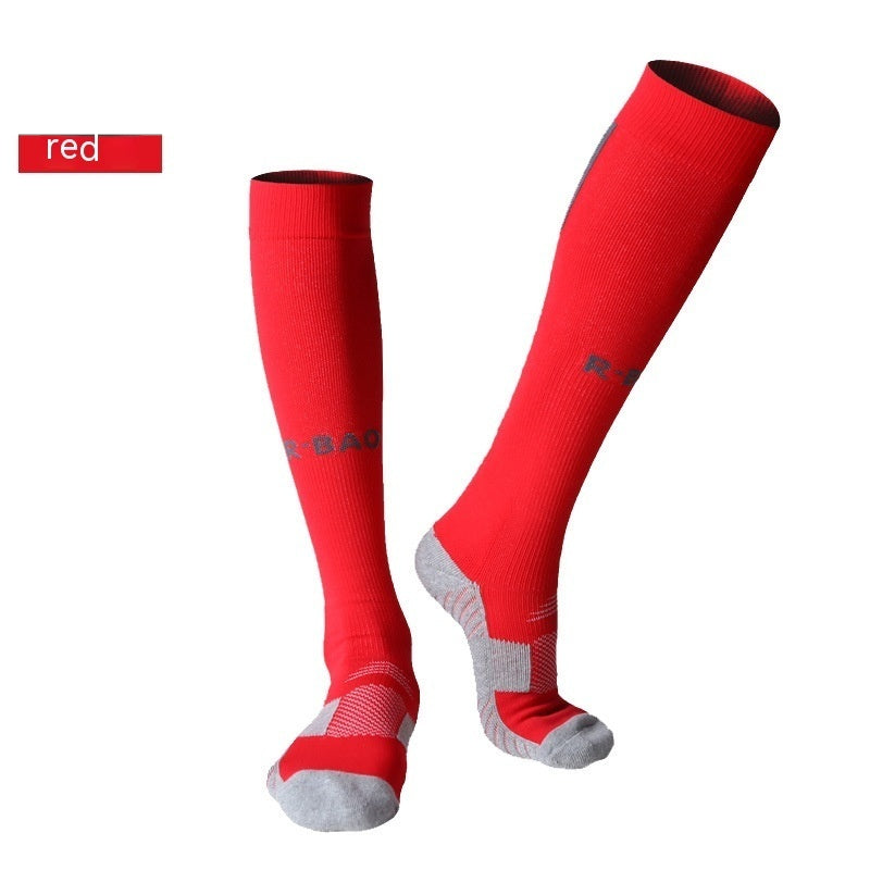 Towel-Bottom Soccer Socks - Red