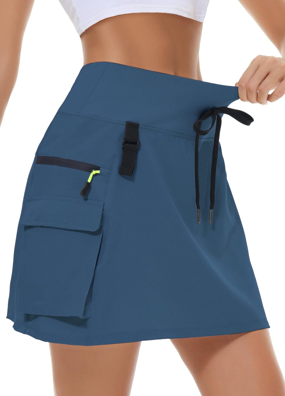 Zip-Pocket Quick-Dry Tennis Skirt - Royal blue
