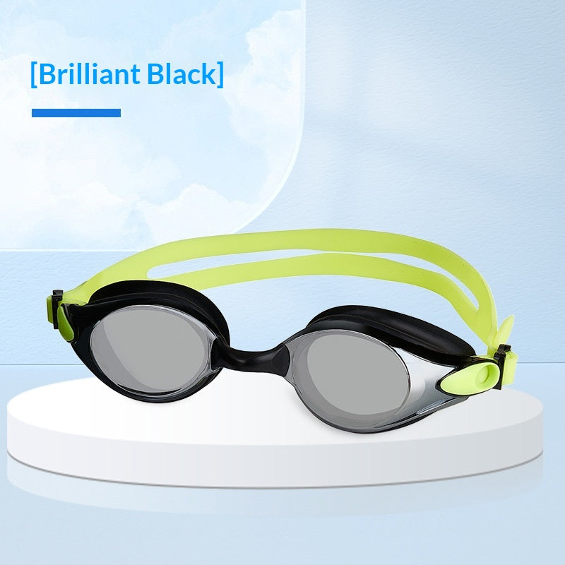 Anti-Fog Professional Training Swimming Goggles - Colorful black glasses box
