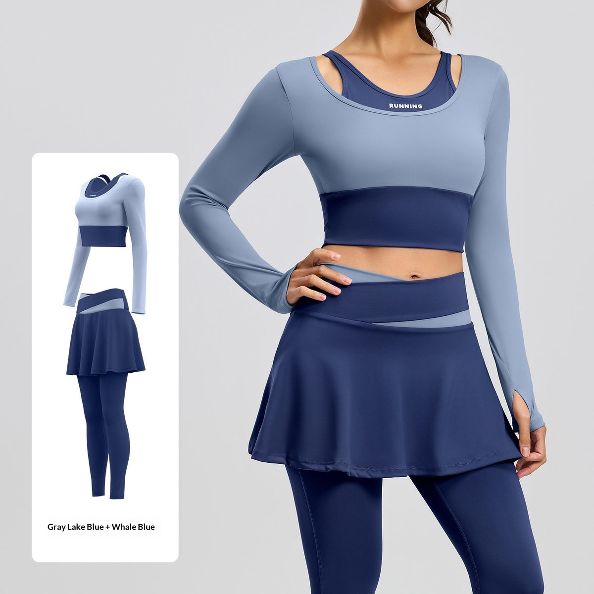 Anti-Exposure Running Training Set - Ash Lake Blue Whale Blue