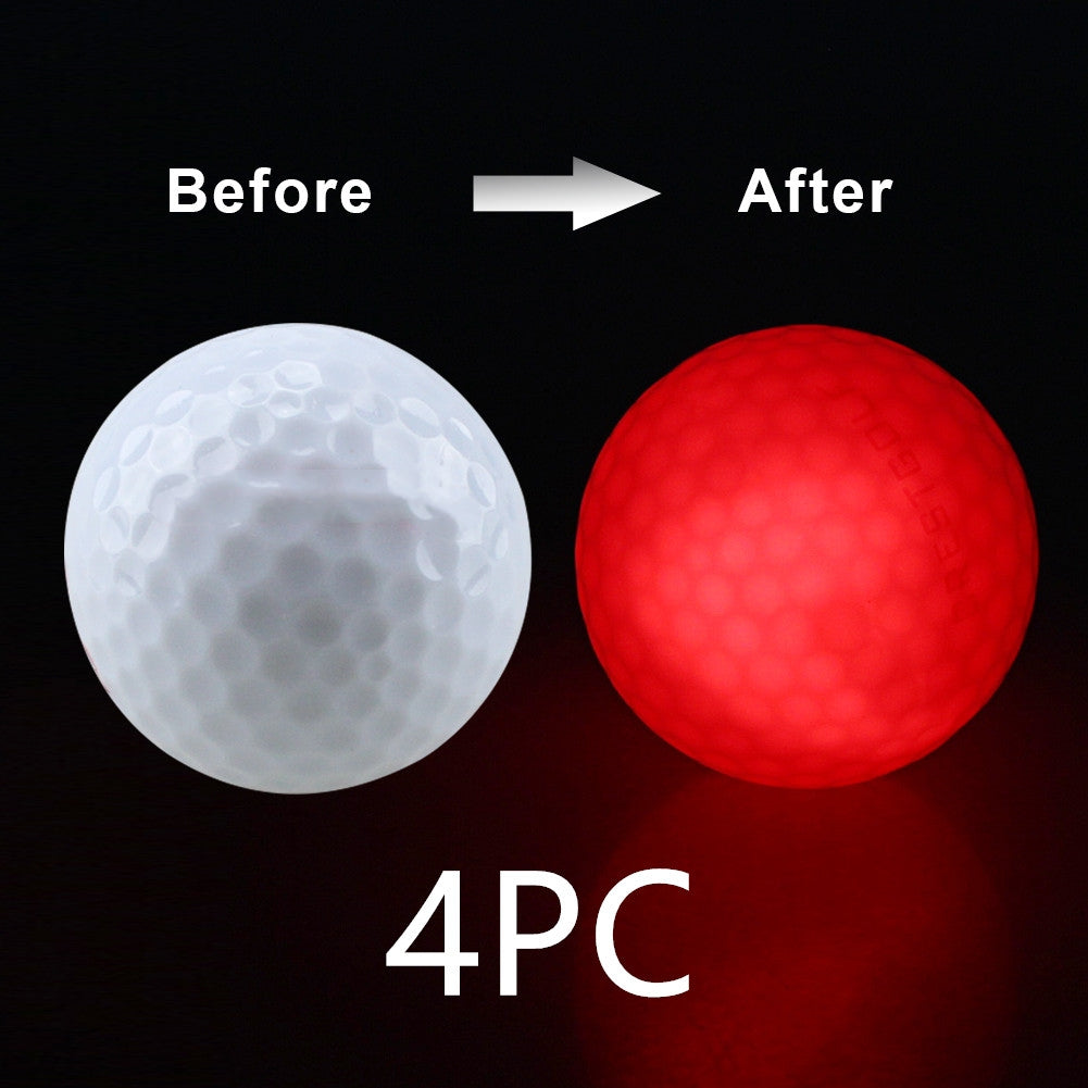 Waterproof LED Light-Up Golf Balls - 4PC Red