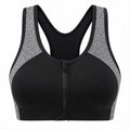 Front-Zip Supportive Sports Bra - Black