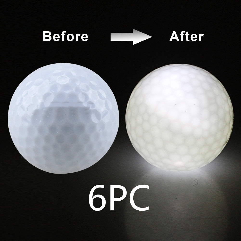 Waterproof LED Light-Up Golf Balls - 6PC White