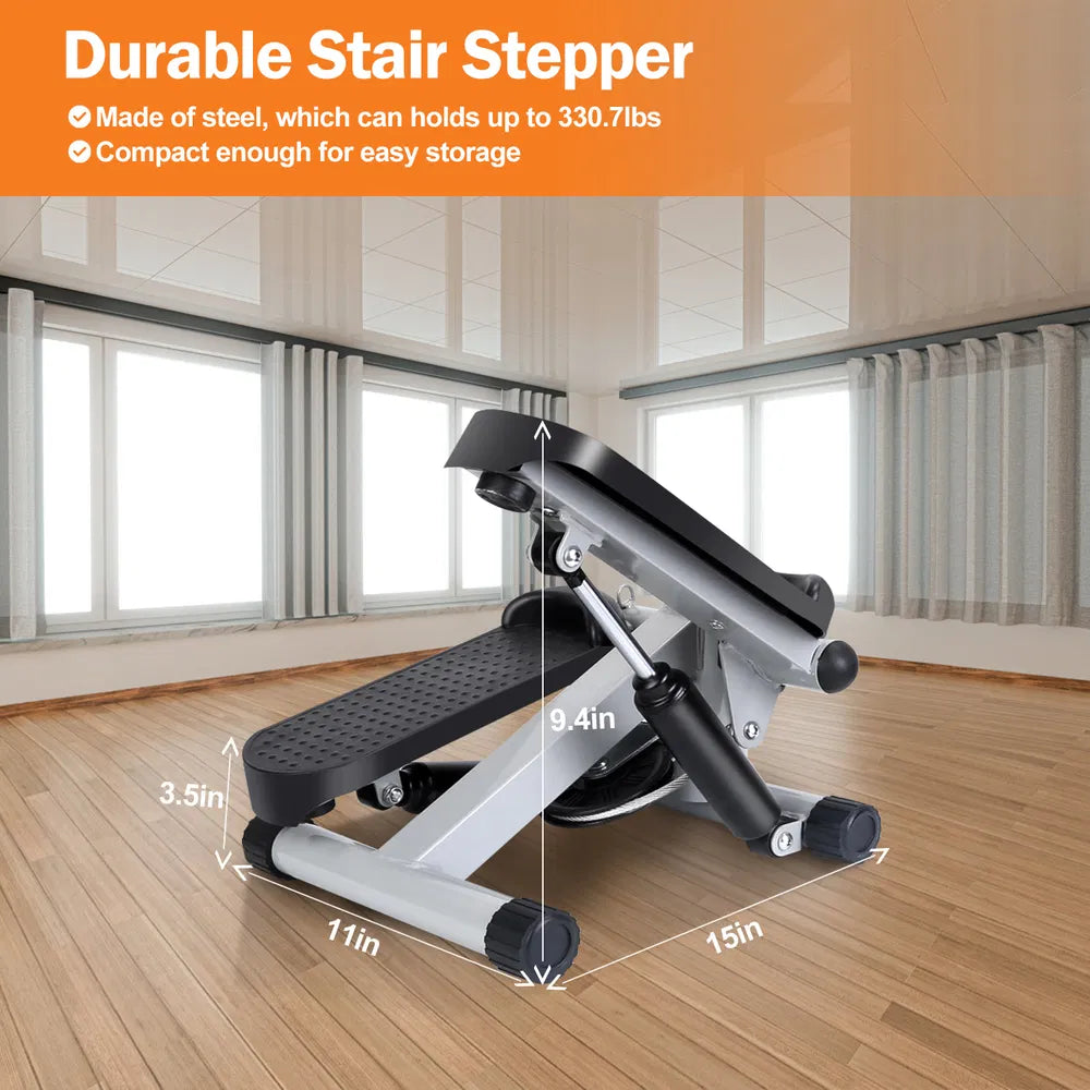 Mini Stepper with Resistance Bands - Grey