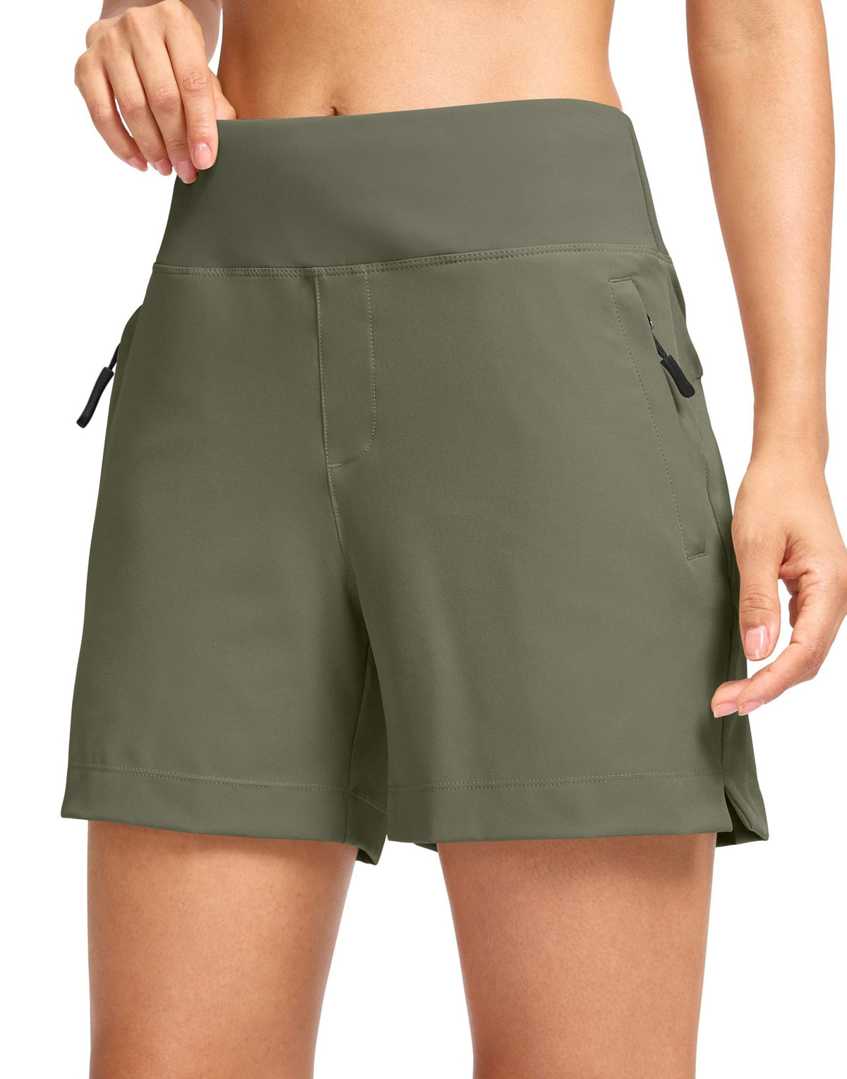 Women's Lightweight Golf Shorts - Army green